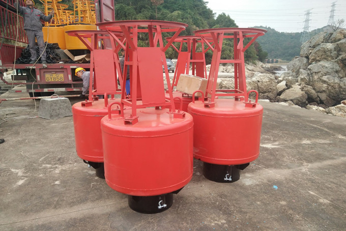 1500 diameter steel navigation buoy in deep water