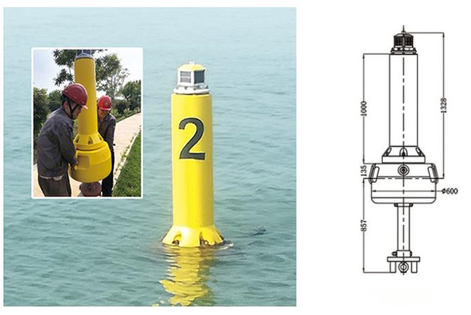 600mm diameter Polyethylene Spar Buoy