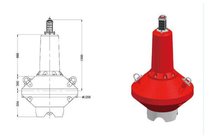 1250mm Polyethylene pillar Buoys for sale