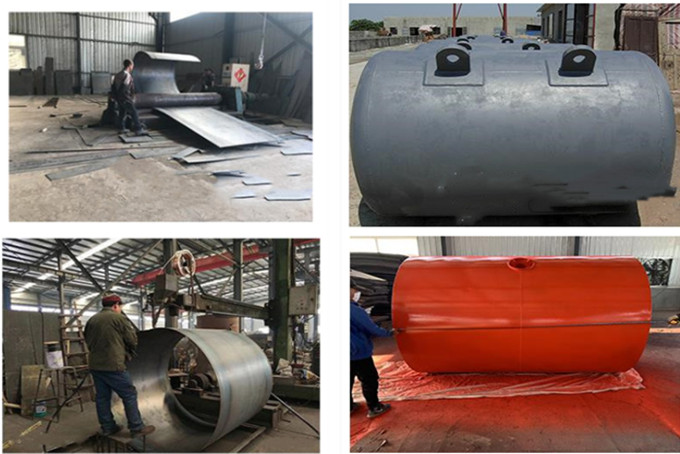 The production process of steel mooring buoys.
