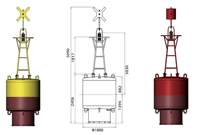 Steel Pillar Buoy--Custom-Made for Offshore Use